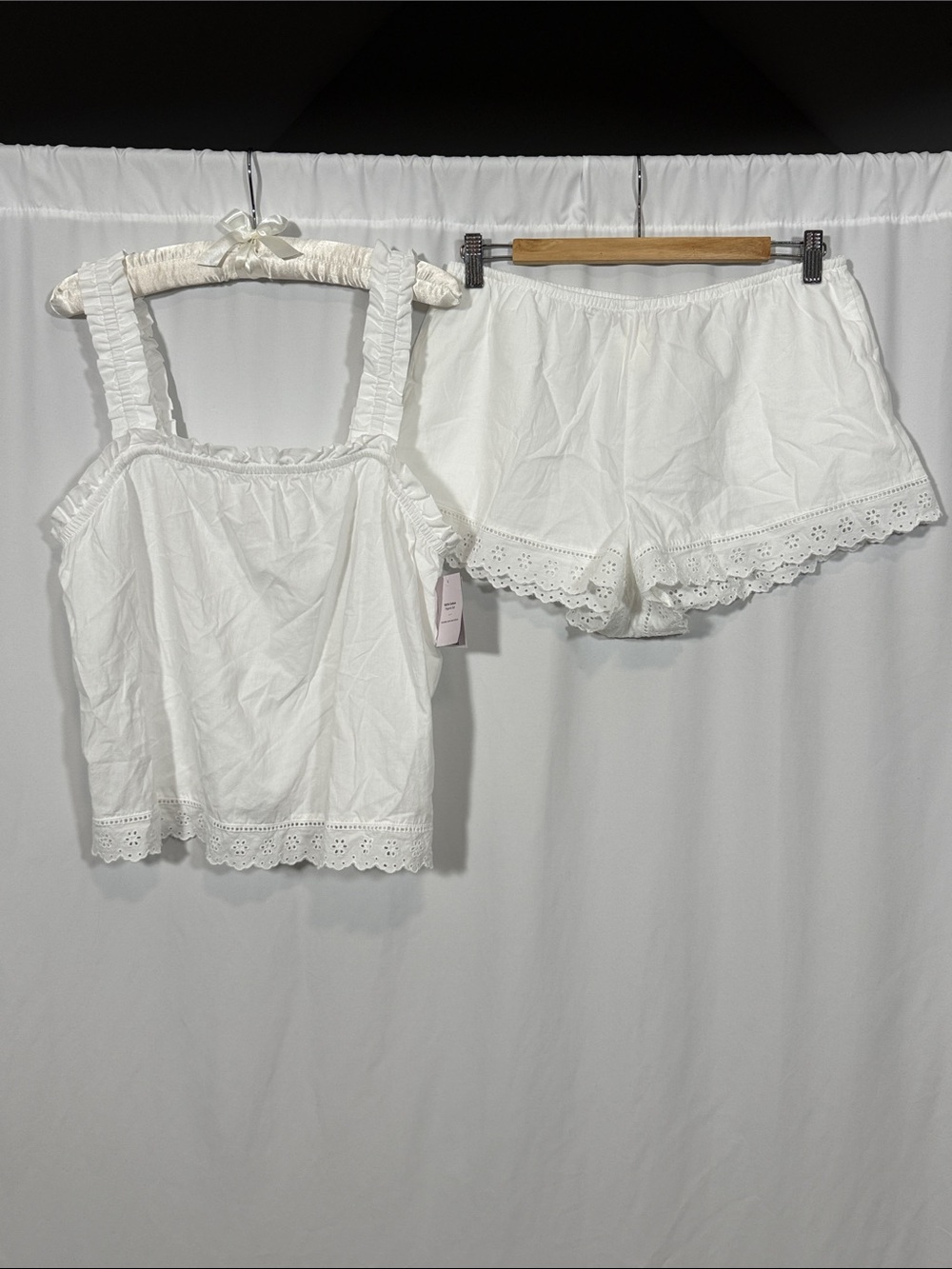 Auden White Eyelet Cotton Cami & Shorts Sleep Set